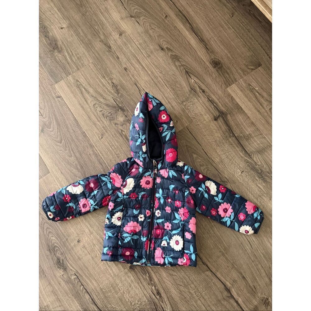 Amazon Essentials Toddler Girls Dark Blue Floral Jacket Size 2T